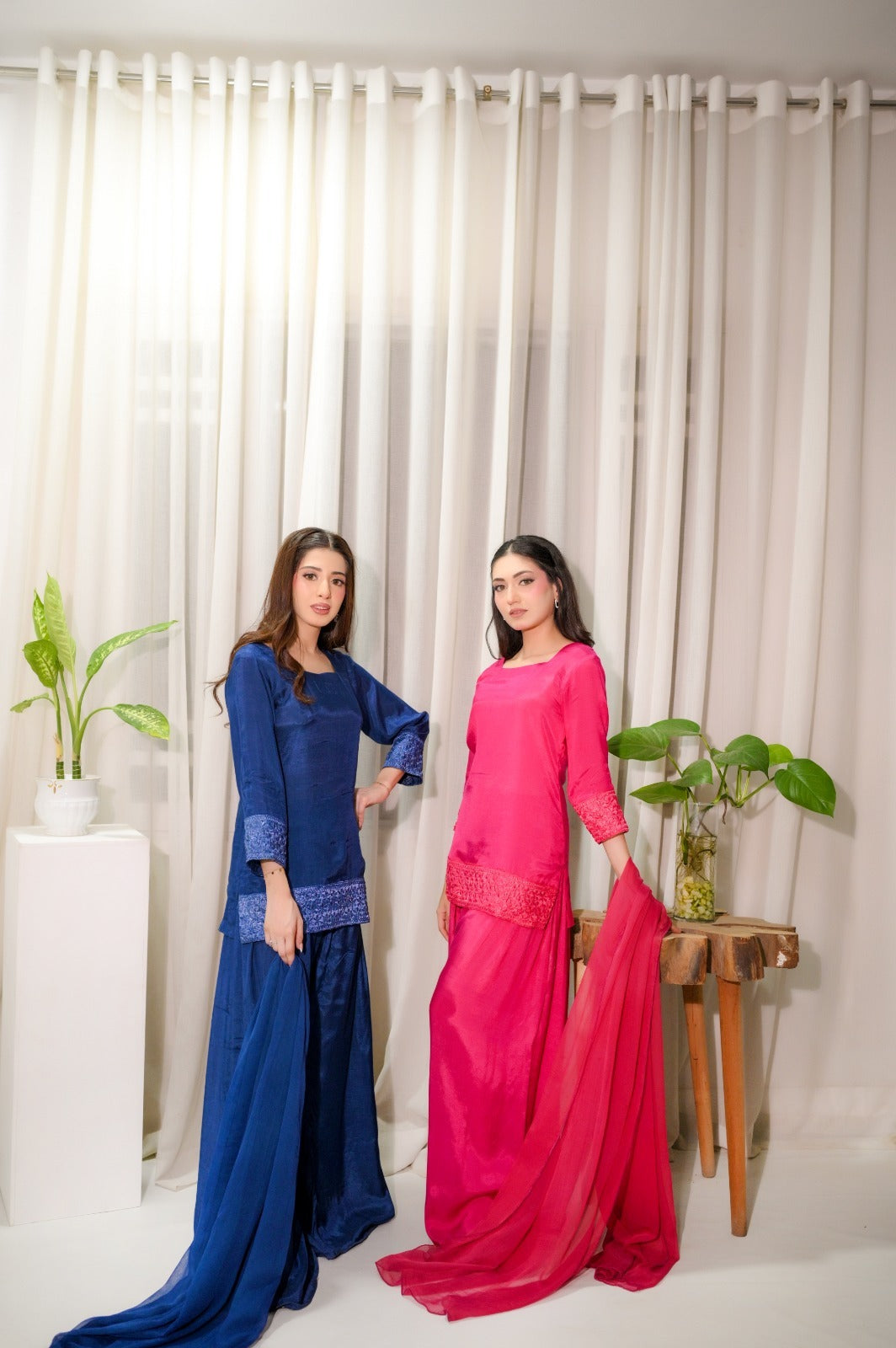 Royal Blue — 3-Piece Cotton Silk Suit | Fully Stitched Ready to Wear